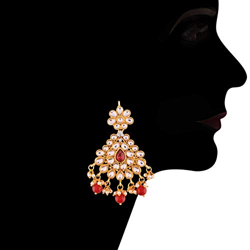 18K Plated Stone Studded Choker Necklace Set with Earrings & Maang Tikka